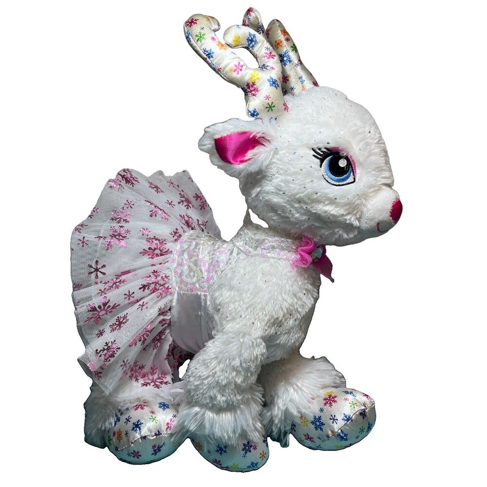 Build A Bear 2019 Snow Magic Glisten White Sparkle Reindeer Plush Stuffed Animal